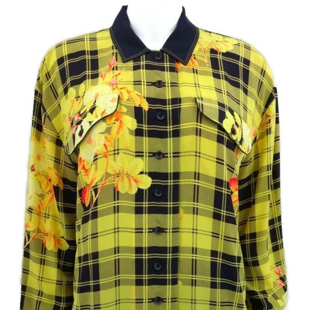 ESCADA Margaretha Ley 100% Silk Blouse Yellow